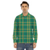 Saint Patrick's Day Irish Check Print Men's Dress Shirts-grizzshop