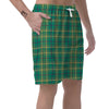 Saint Patrick's Day Irish Check Print Men's Shorts-grizzshop