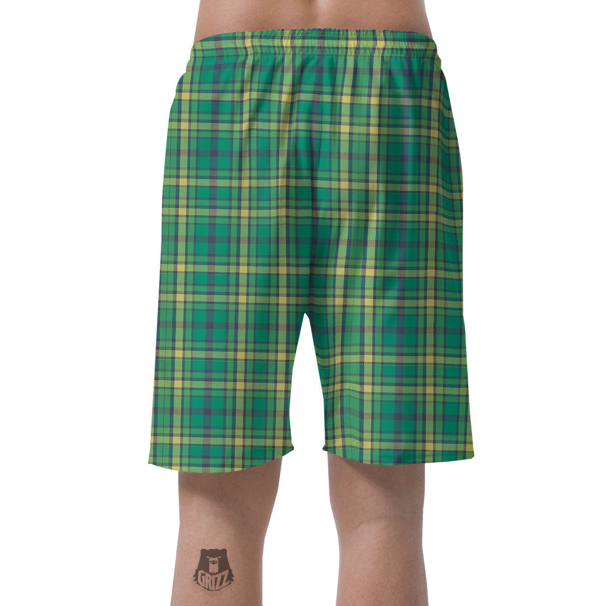 Saint Patrick's Day Irish Check Print Men's Shorts-grizzshop