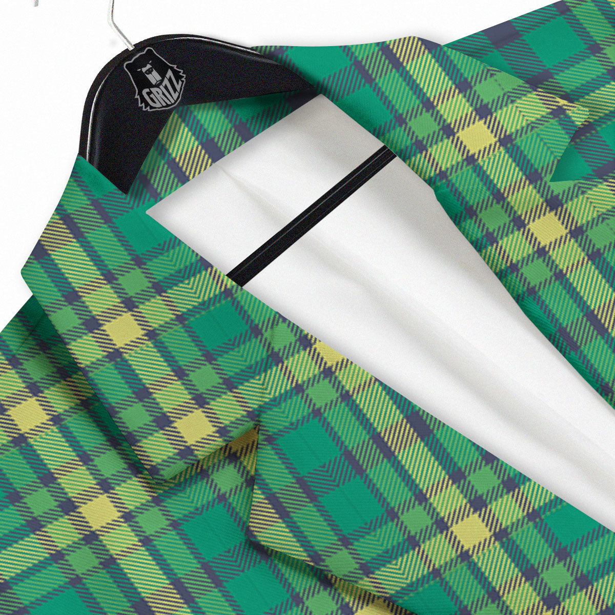 Saint Patrick's Day Irish Check Print Men's Sport Coat-grizzshop