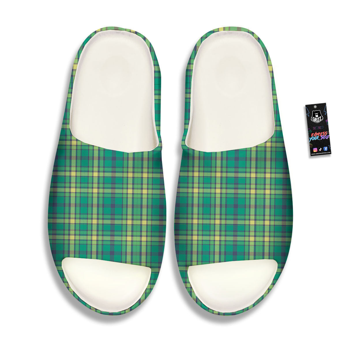 Saint Patrick's Day Irish Check Print Sandals-grizzshop