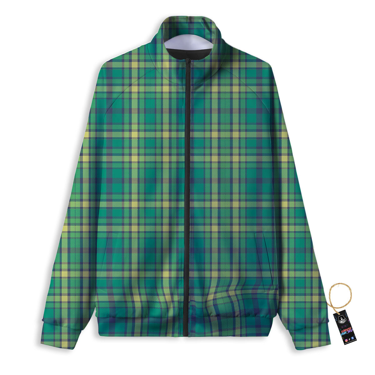 Saint Patrick's Day Irish Check Print Track Jacket-grizzshop