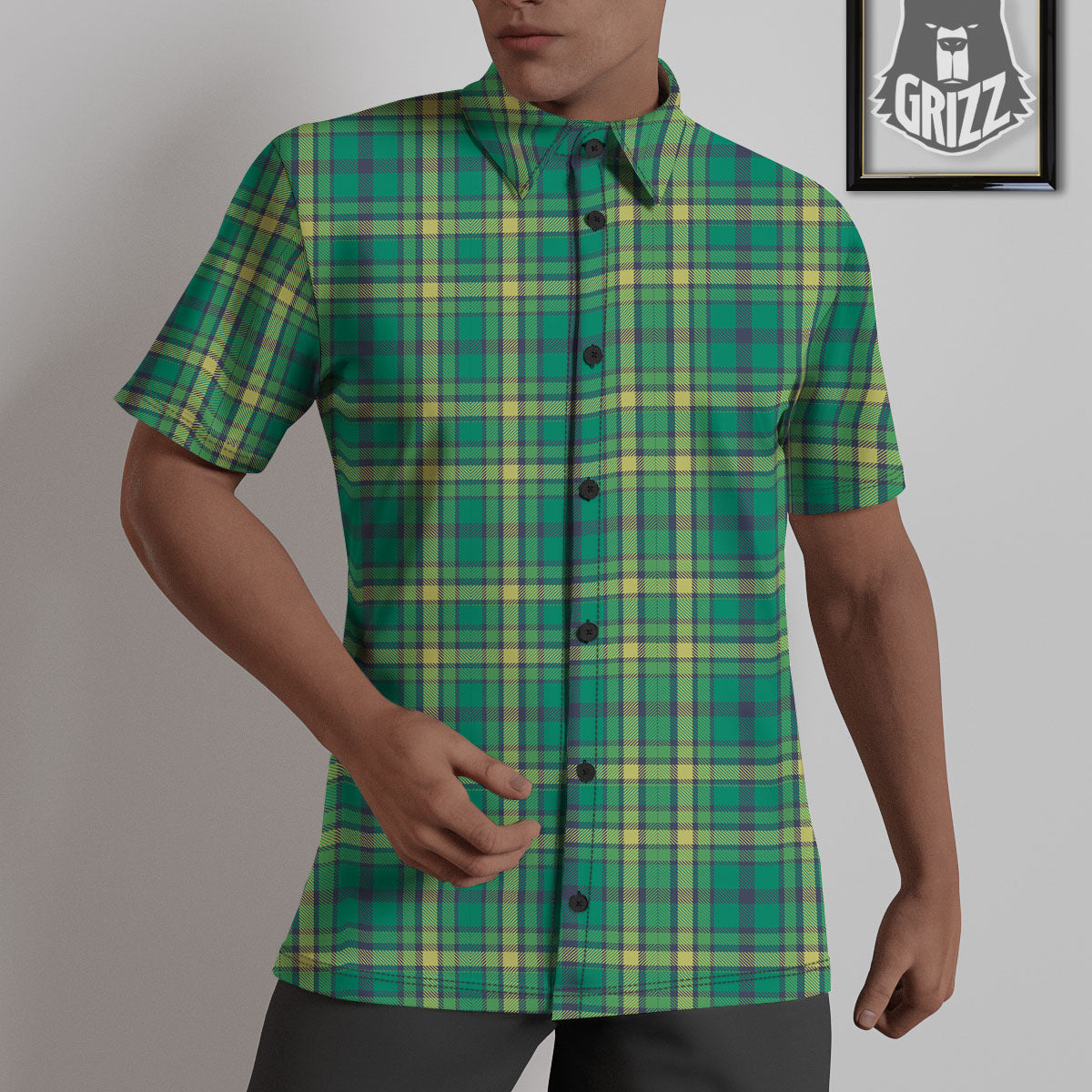 Saint Patrick's Day Irish Check Print Untucked Shirts-grizzshop