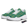 Saint Patrick's Day Irish Check Print White Chunky Shoes-grizzshop