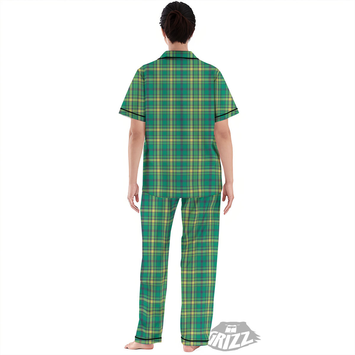 Saint Patrick's Day Irish Check Print Women's Pajamas Set-grizzshop