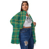 Saint Patrick's Day Irish Check Print Women's Sherpa Jacket-grizzshop