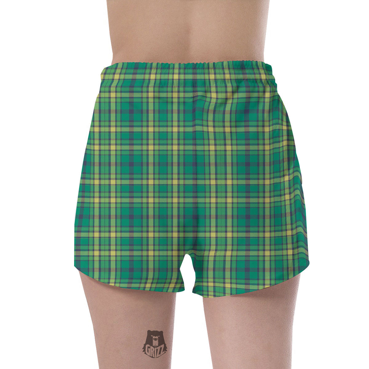 Saint Patrick's Day Irish Check Print Women's Shorts-grizzshop