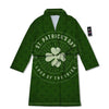 Saint Patrick's Day Irish Clover Print Bathrobe-grizzshop