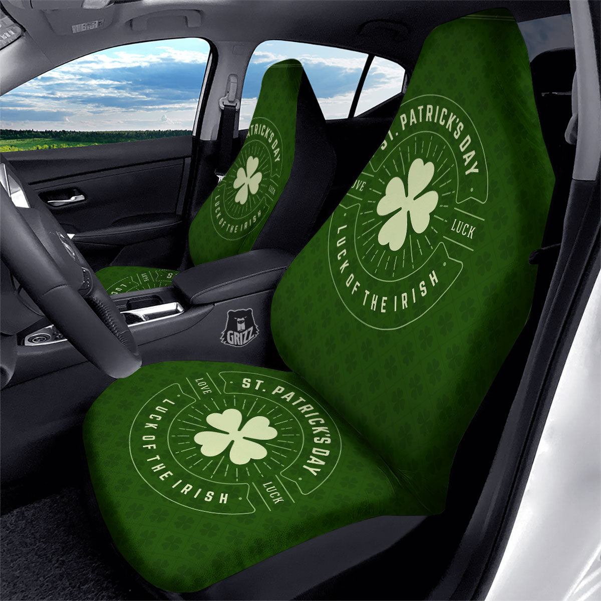 Saint Patrick's Day Irish Clover Print Car Seat Covers-grizzshop