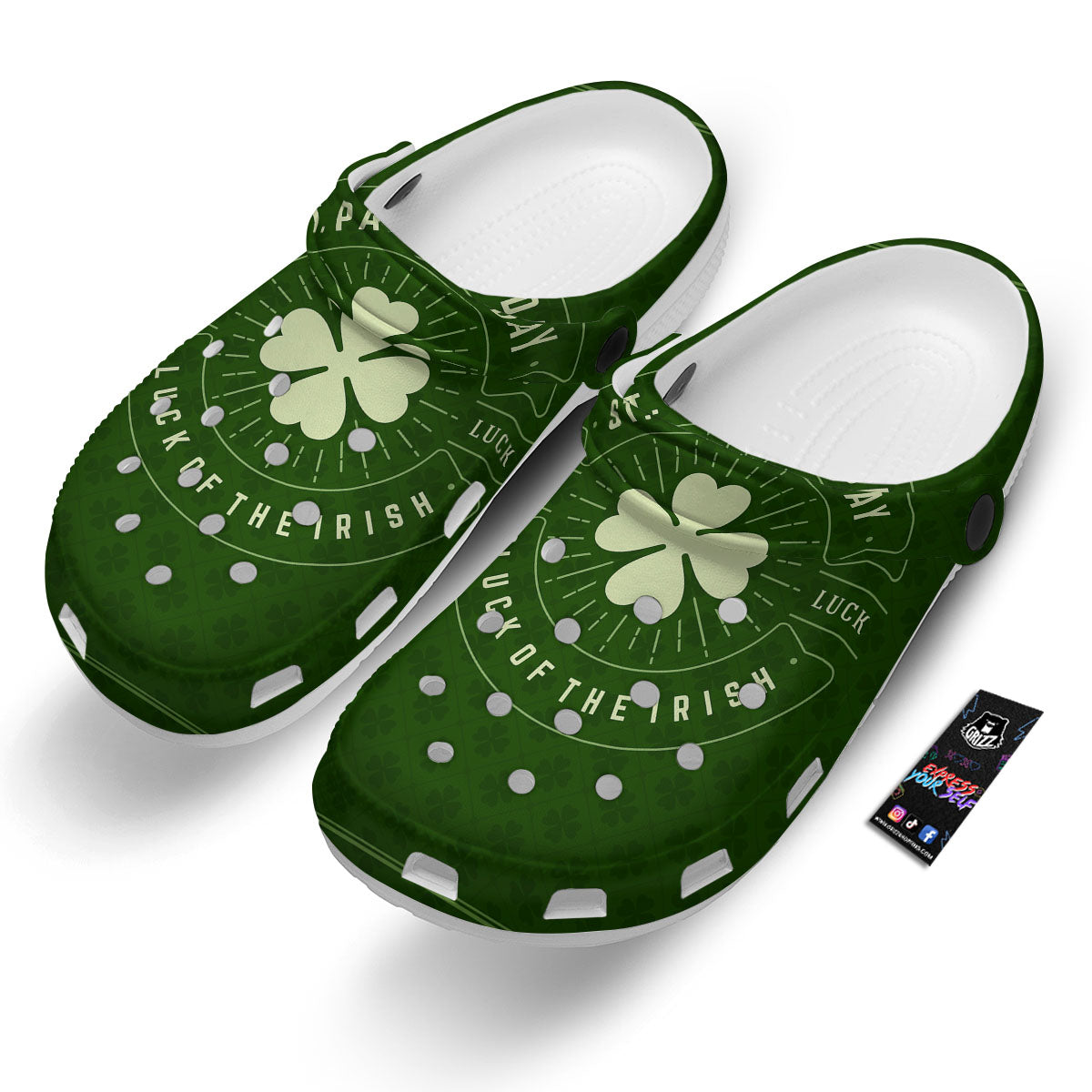 Saint Patrick's Day Irish Clover Print Clog-grizzshop