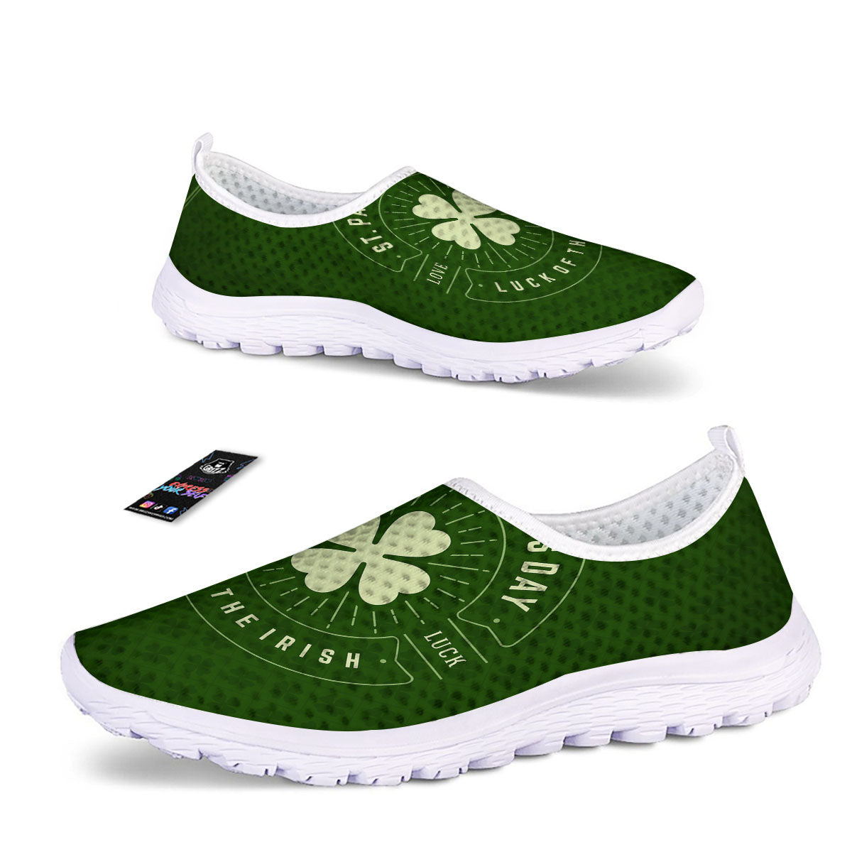 Saint Patrick's Day Irish Clover Print Nurse Shoes-grizzshop