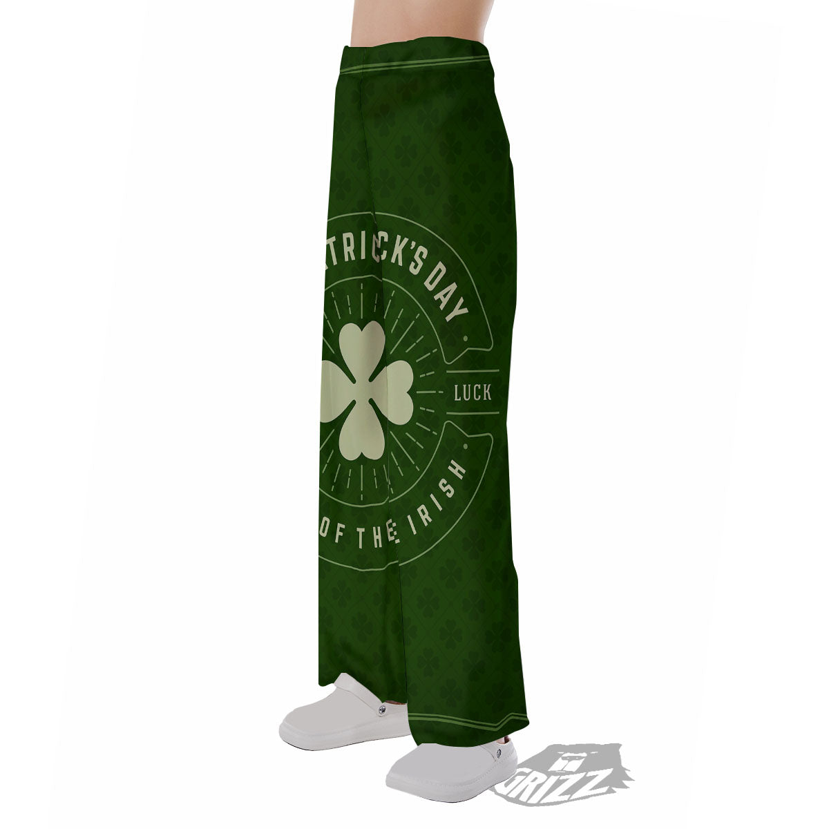 Saint Patrick's Day Irish Clover Print Pajama Pants-grizzshop