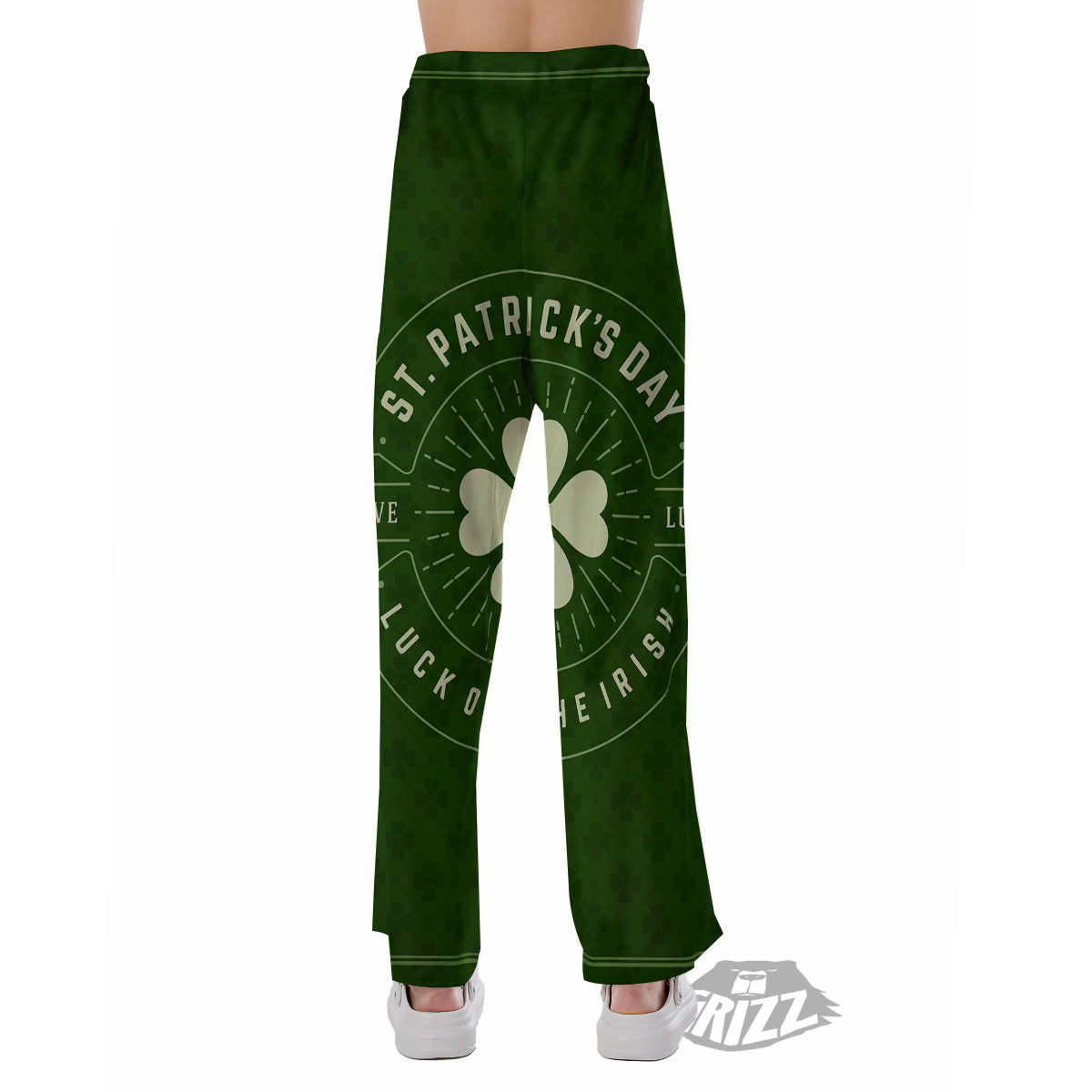 Saint Patrick's Day Irish Clover Print Pajama Pants-grizzshop