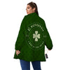 Saint Patrick's Day Irish Clover Print Women's Sherpa Jacket-grizzshop