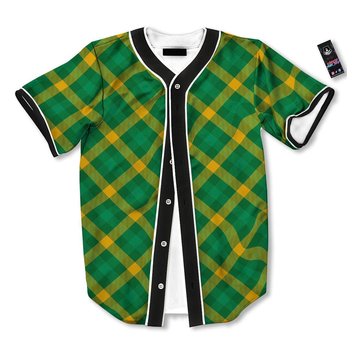 Saint Patrick's Day Irish Plaid Print Baseball Jersey-grizzshop