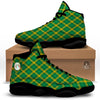 Saint Patrick's Day Irish Plaid Print Black Basketball Shoes-grizzshop