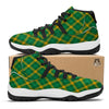 Saint Patrick's Day Irish Plaid Print Black Bball Shoes-grizzshop