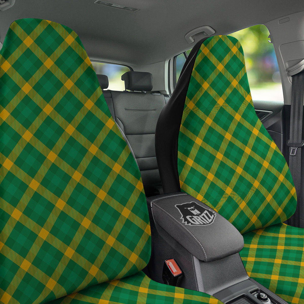 Saint Patrick's Day Irish Plaid Print Car Seat Covers-grizzshop