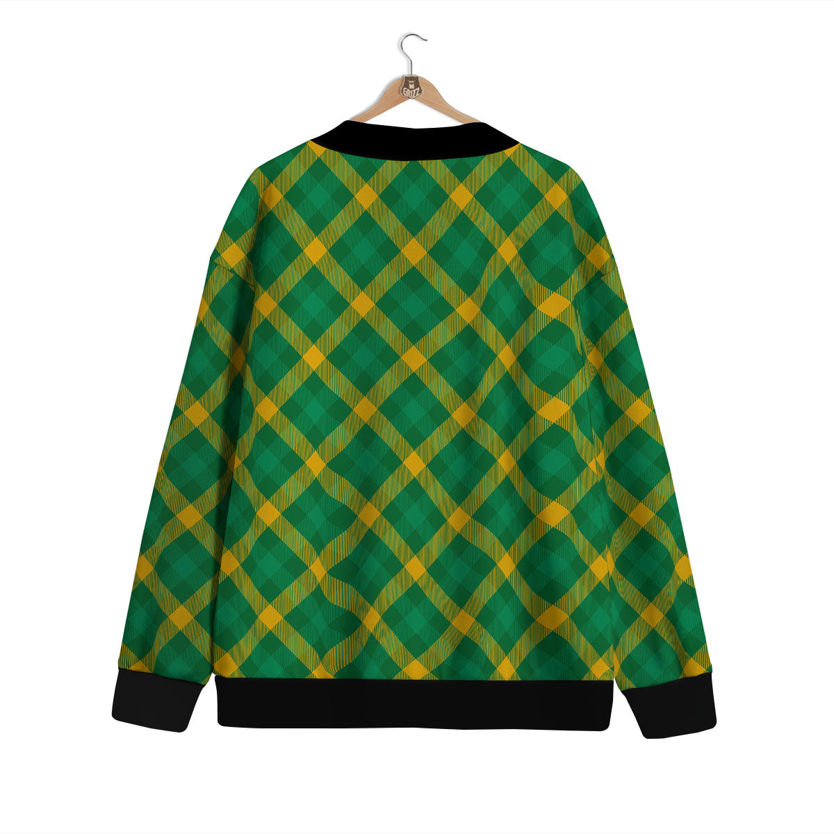 Saint Patrick's Day Irish Plaid Print Cardigan-grizzshop