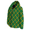 Saint Patrick's Day Irish Plaid Print Down Jacket-grizzshop