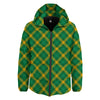 Saint Patrick's Day Irish Plaid Print Down Jacket-grizzshop