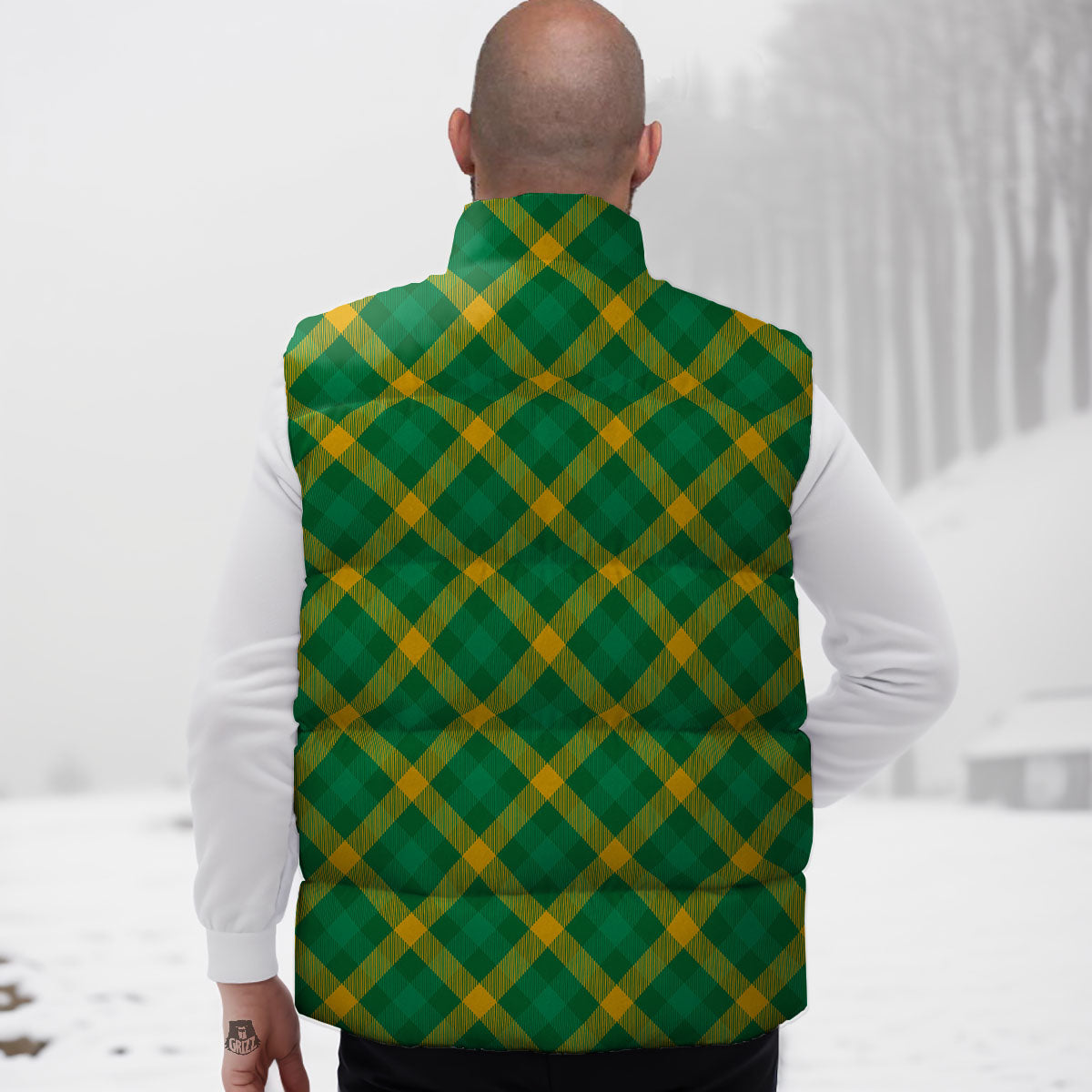 Saint Patrick's Day Irish Plaid Print Down Vest