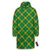 Saint Patrick's Day Irish Plaid Print Long Down Jacket-grizzshop