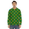 Saint Patrick's Day Irish Plaid Print Men's Dress Shirts-grizzshop