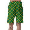 Saint Patrick's Day Irish Plaid Print Men's Shorts-grizzshop