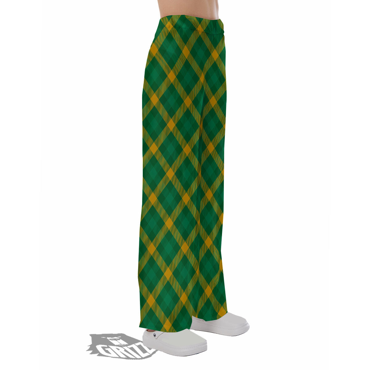 Saint Patrick's Day Irish Plaid Print Pajama Pants-grizzshop