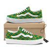 Saint Patrick's Day Irish Plaid Print Skate Shoes-grizzshop