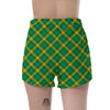 Saint Patrick's Day Irish Plaid Print Women's Shorts-grizzshop