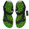 Saint Patrick's Day Irish Print Pattern Black Open Toe Sandals-grizzshop