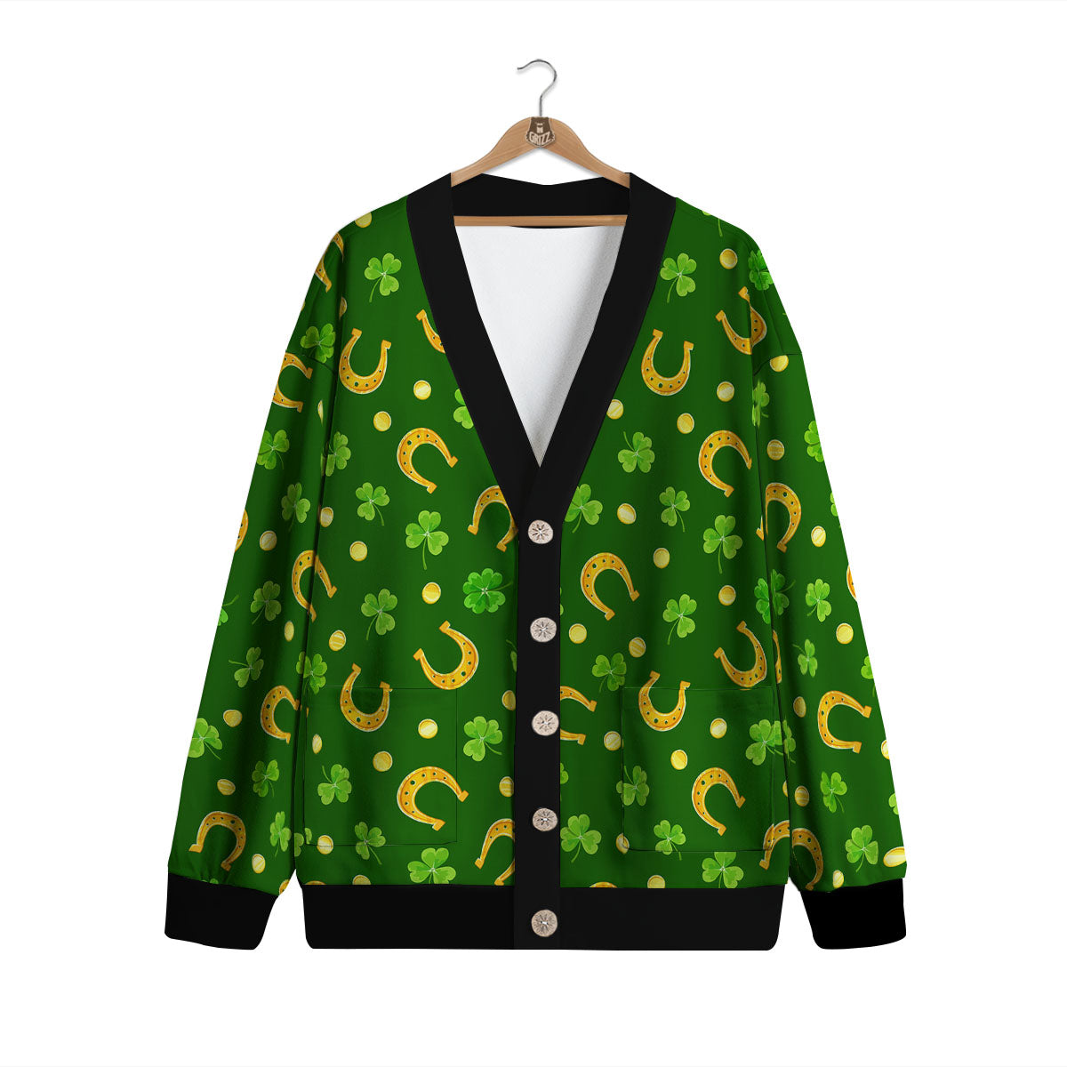 Saint Patrick's Day Irish Print Pattern Cardigan-grizzshop