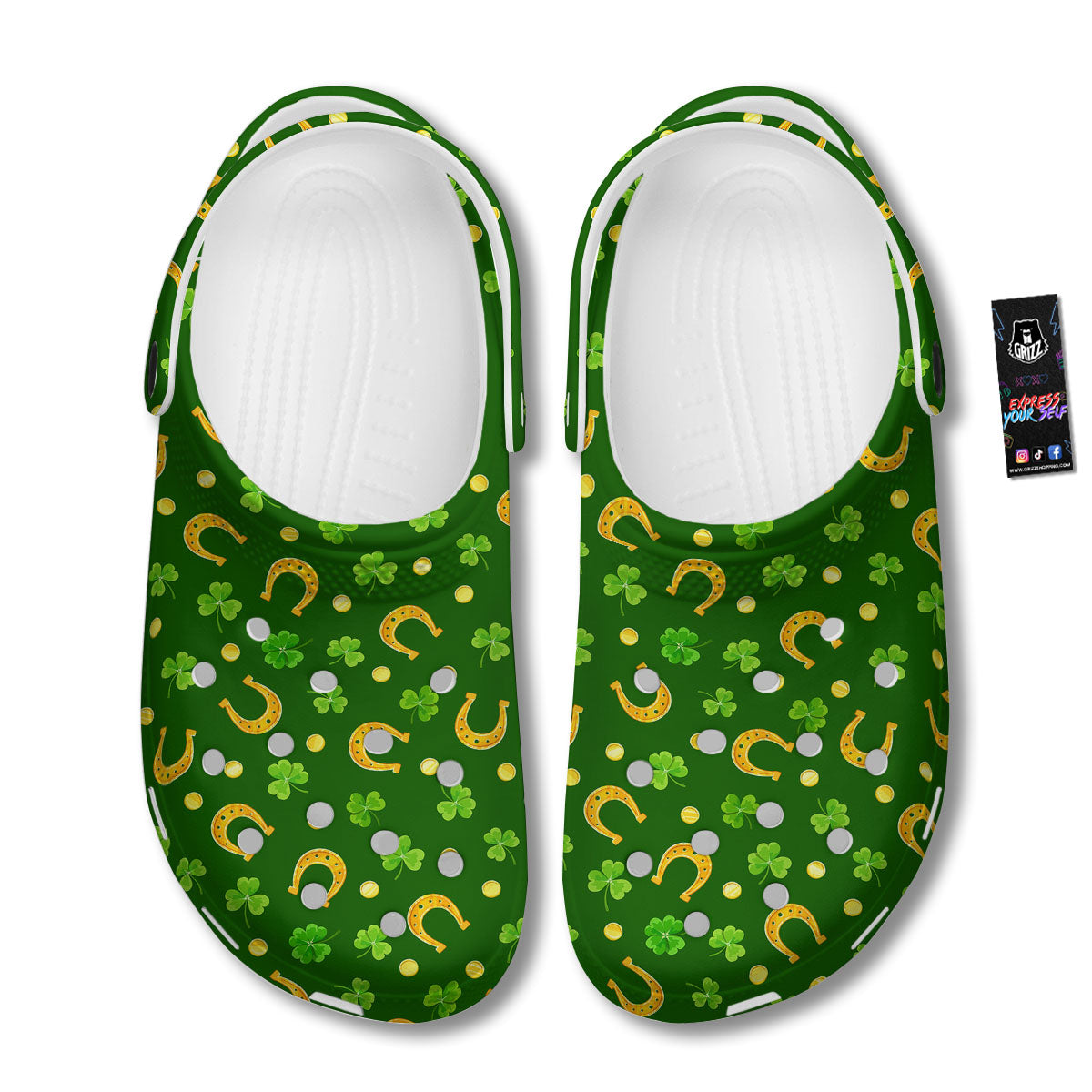 Saint Patrick's Day Irish Print Pattern Clog-grizzshop