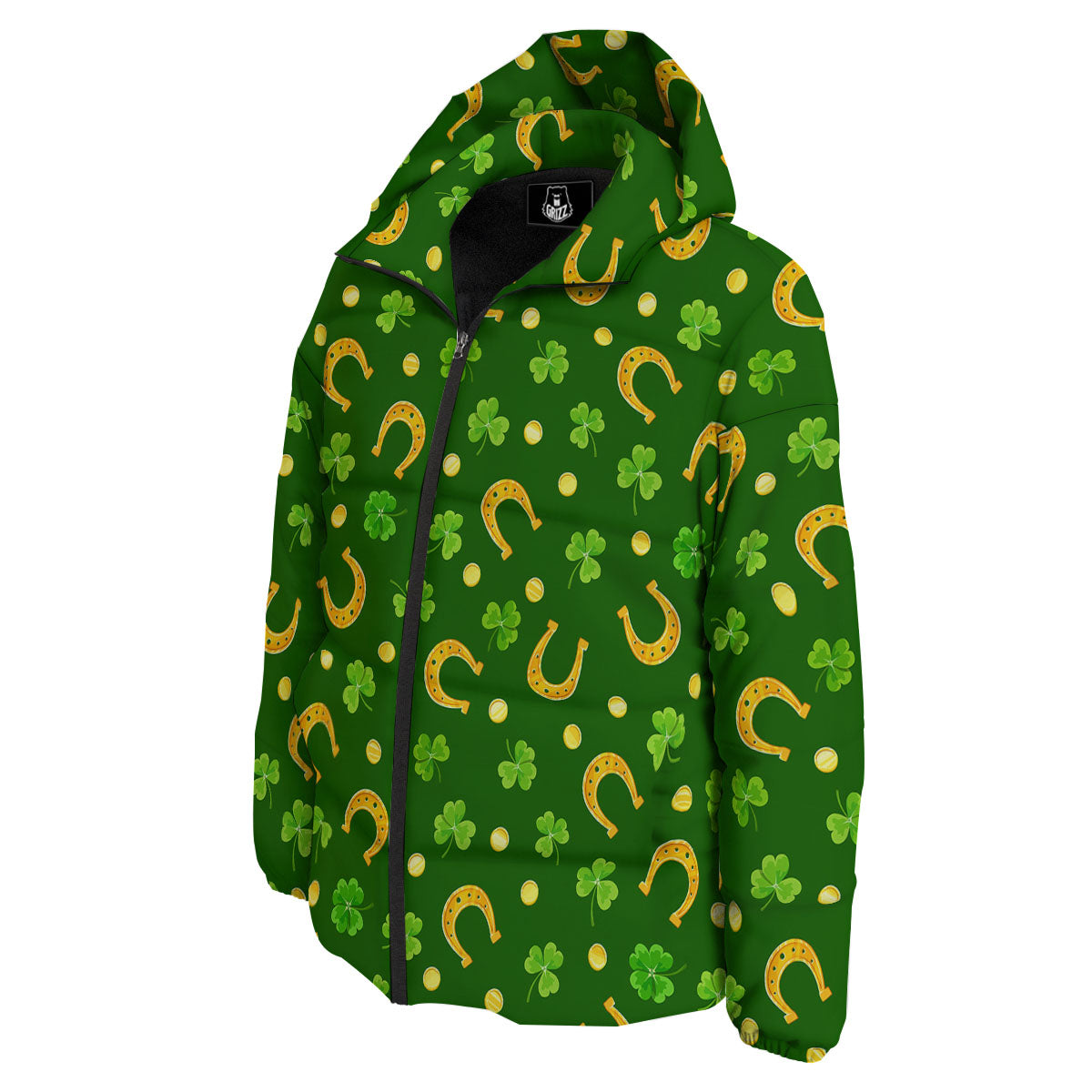 Saint Patrick's Day Irish Print Pattern Down Jacket-grizzshop