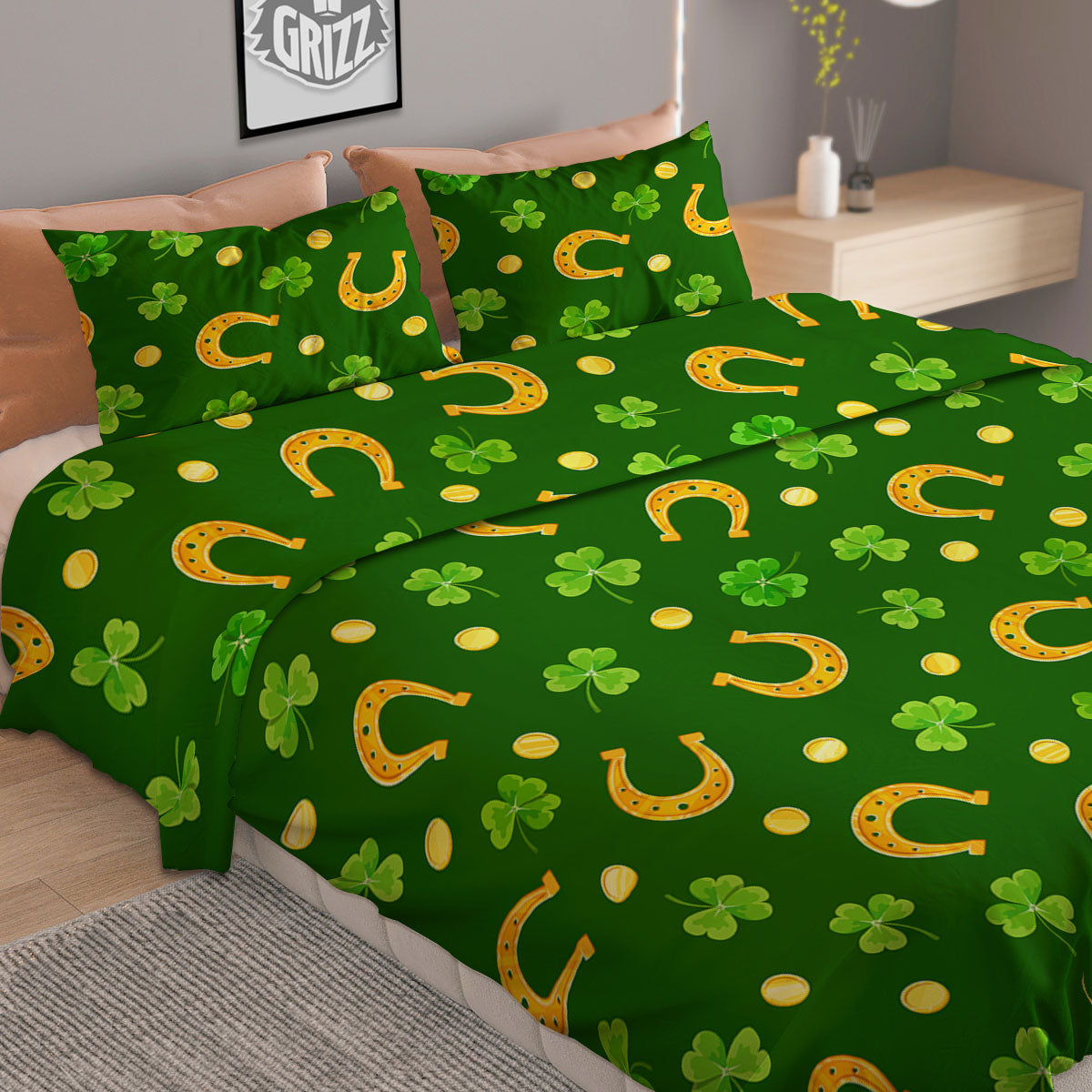 Saint Patrick's Day Irish Print Pattern Duvet Cover Bedding Set