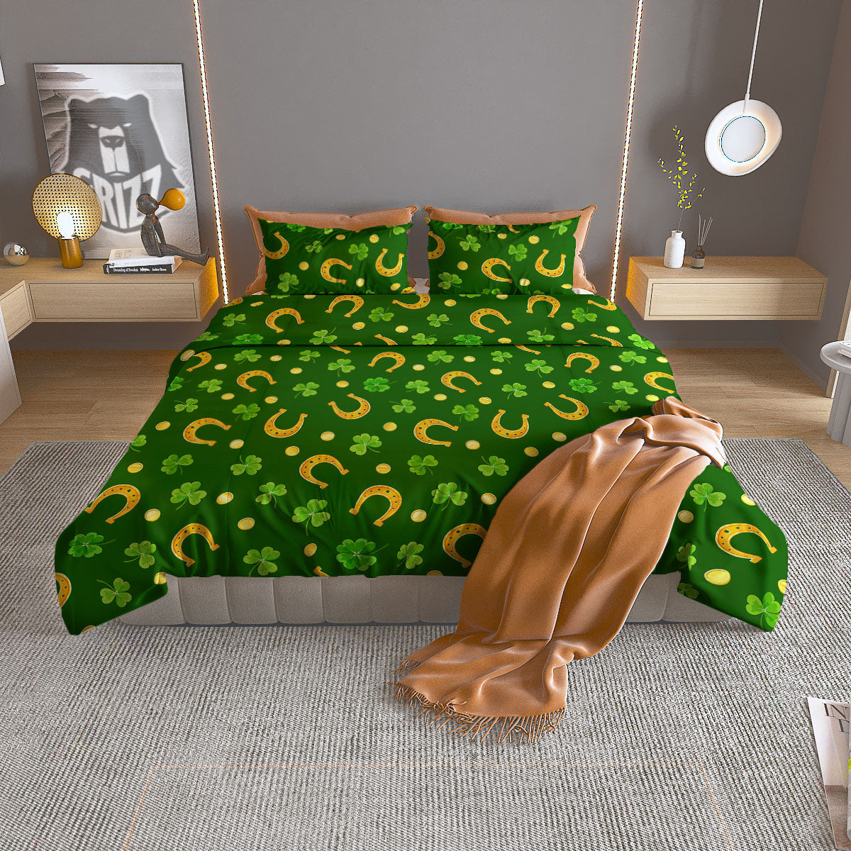 Saint Patrick's Day Irish Print Pattern Duvet Cover Bedding Set