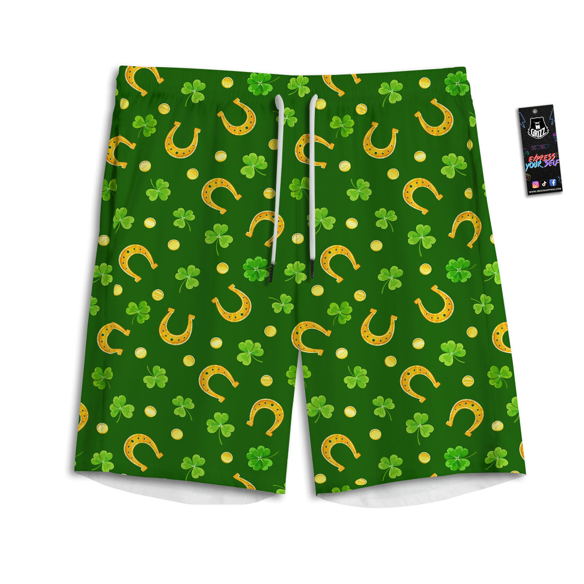 Saint Patrick's Day Irish Print Pattern Men's Athletic Shorts