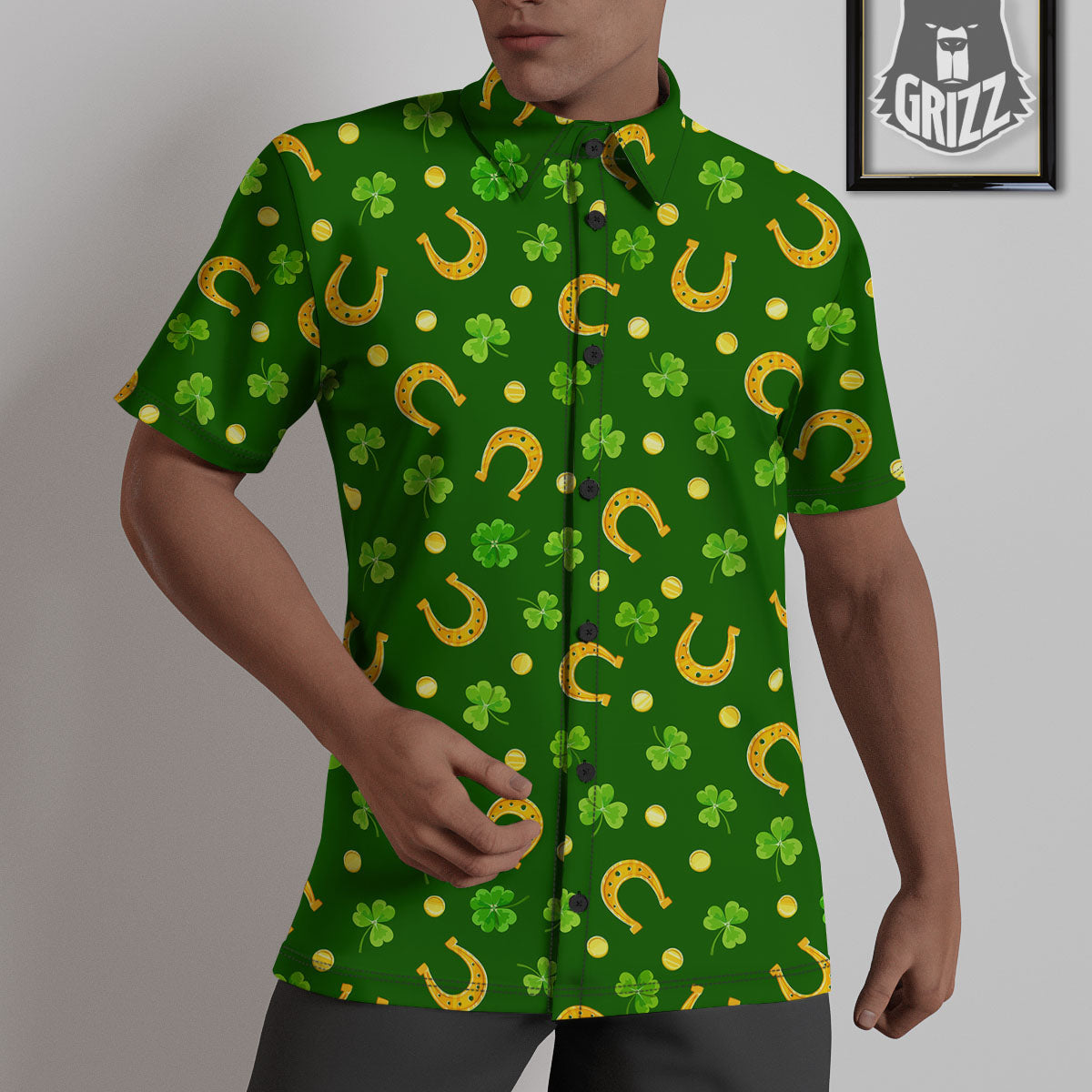 Saint Patrick's Day Irish Print Pattern Untucked Shirts-grizzshop