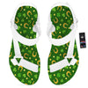 Saint Patrick's Day Irish Print Pattern White Open Toe Sandals-grizzshop