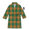 Saint Patrick's Day Irish Tartan Print Bathrobe-grizzshop