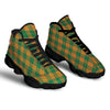 Saint Patrick's Day Irish Tartan Print Black Basketball Shoes-grizzshop