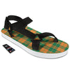 Saint Patrick's Day Irish Tartan Print Black Open Toe Sandals-grizzshop