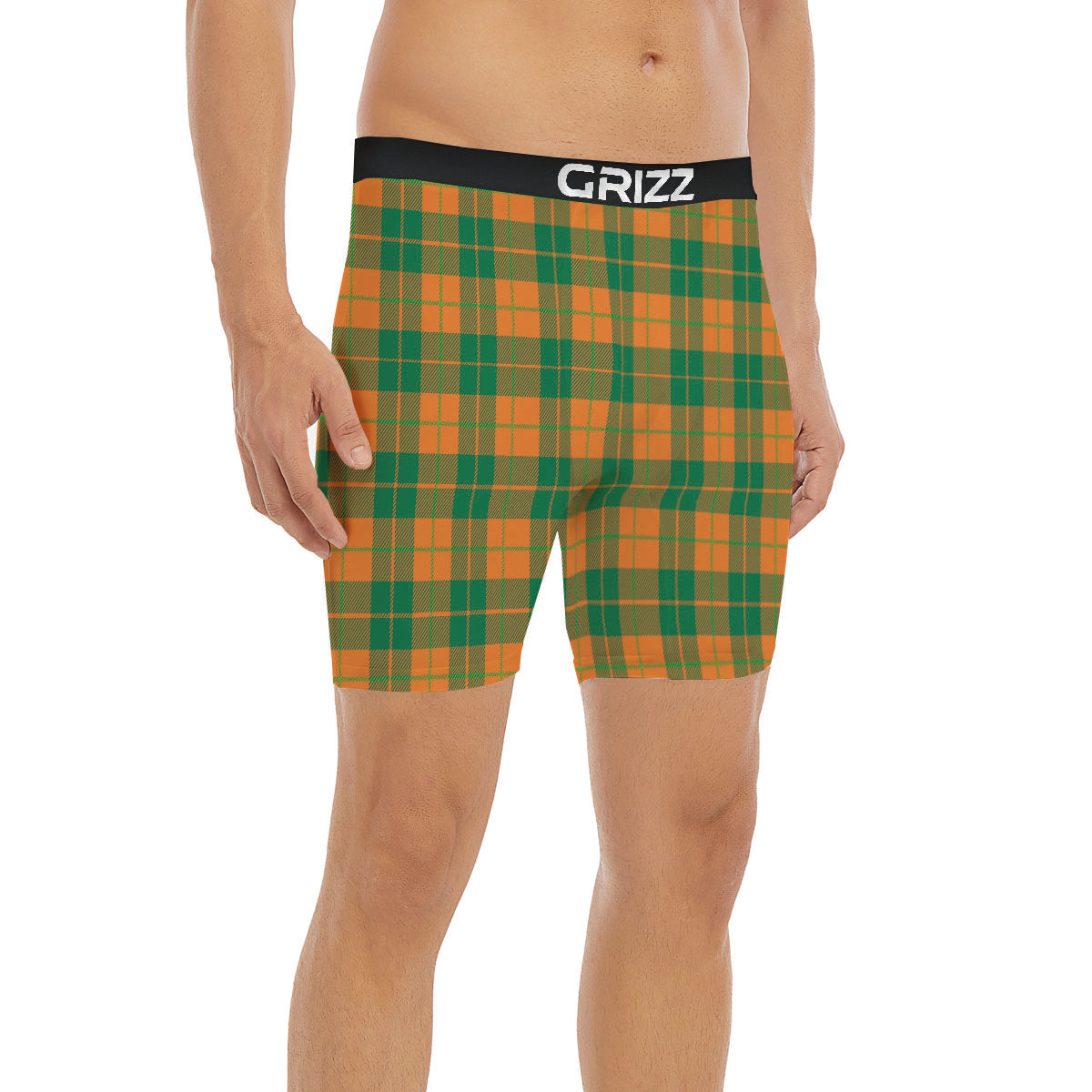 Saint Patrick's Day Irish Tartan Print Boxer Briefs-grizzshop