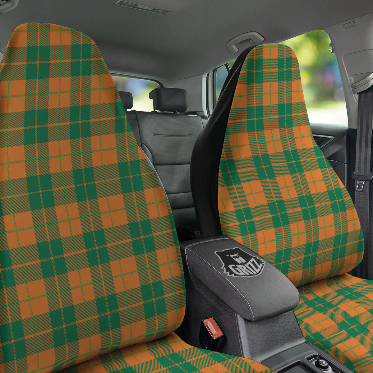 Saint Patrick's Day Irish Tartan Print Car Seat Covers-grizzshop