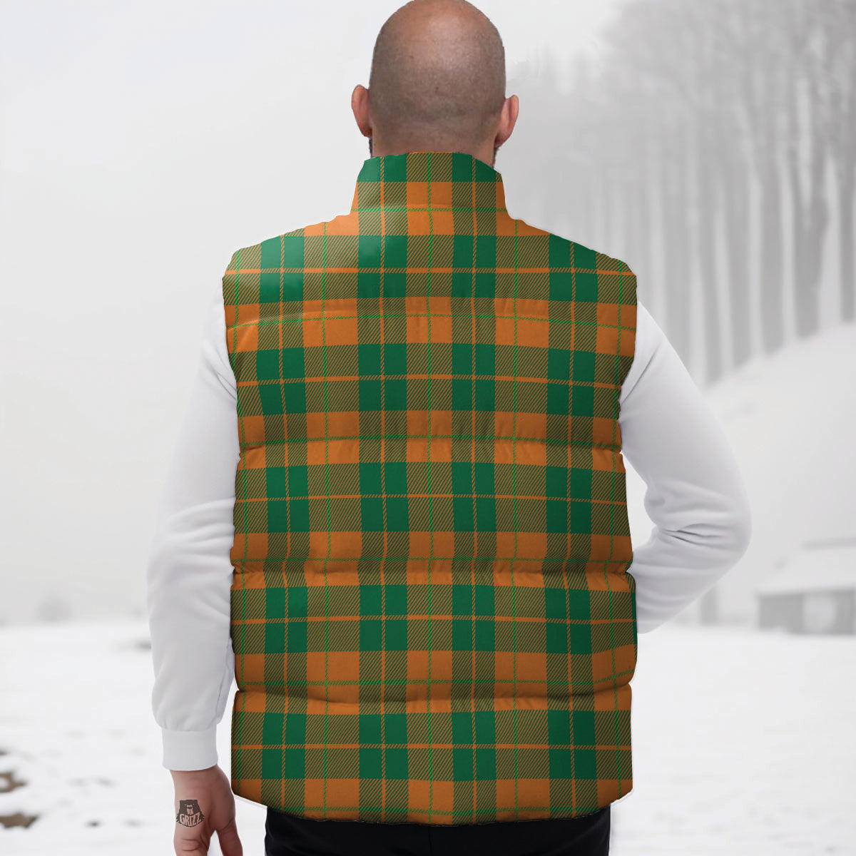 Saint Patrick's Day Irish Tartan Print Down Vest