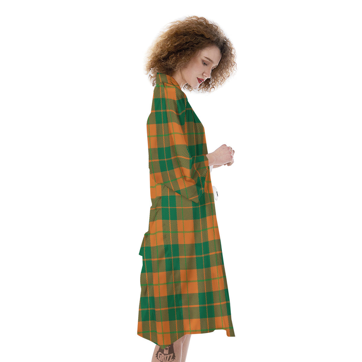 Saint Patrick's Day Irish Tartan Print Kimono-grizzshop