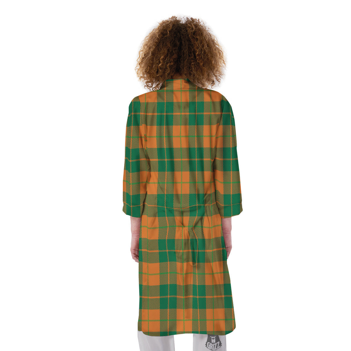 Saint Patrick's Day Irish Tartan Print Kimono-grizzshop