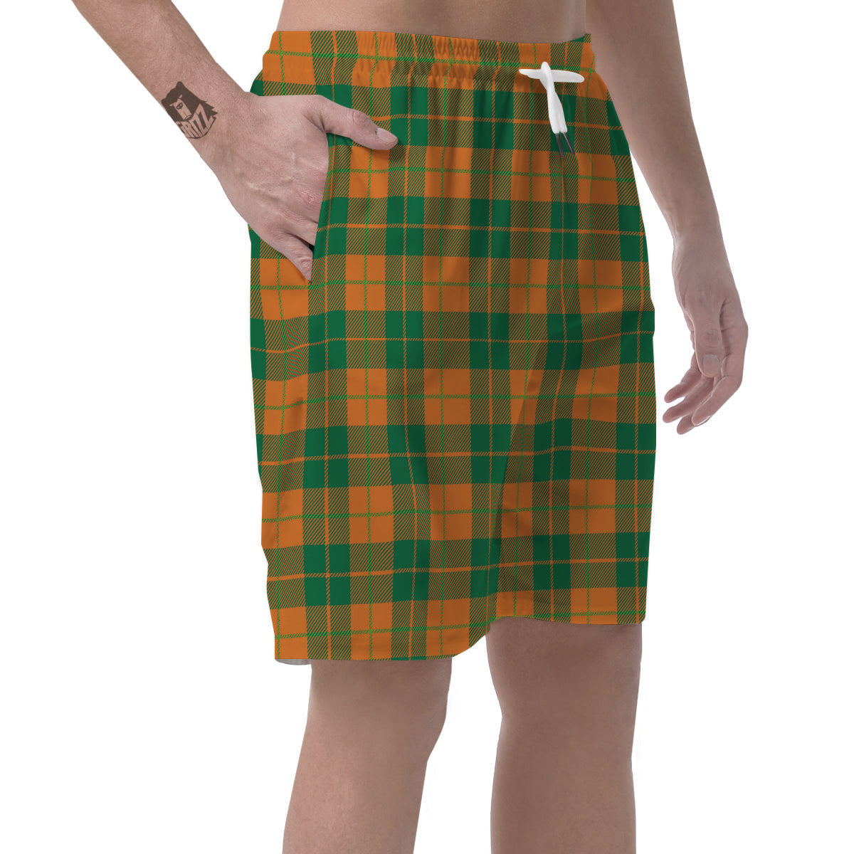 Saint Patrick's Day Irish Tartan Print Men's Shorts-grizzshop